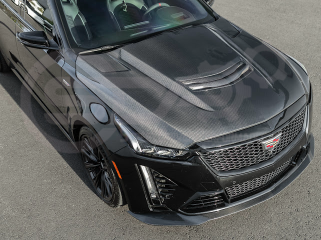 2020-Up Cadillac CT5 / CT5-V / CT5-V Blackwing | Blackwing Style CARBON FIBER Front Vented Hood